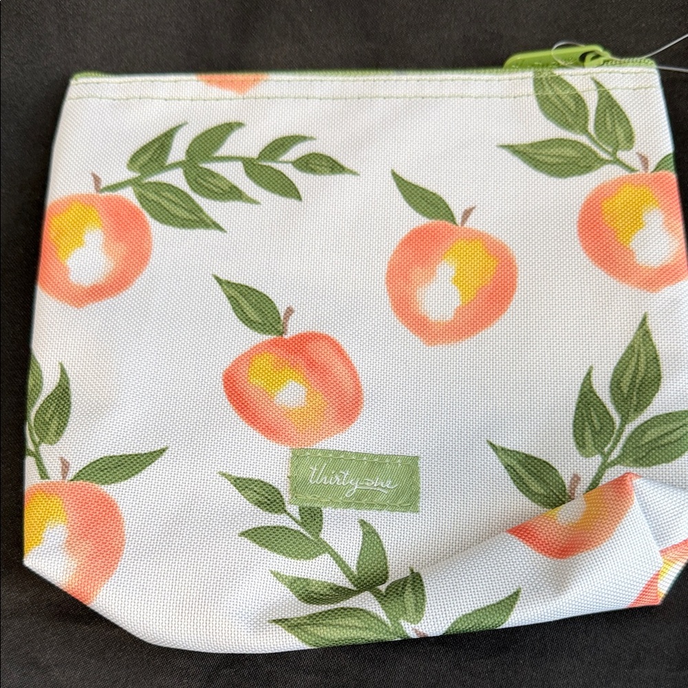 ThirtyOne Peach Paradise Snack & Go Pouch w Food Safe Washable Lining NWT